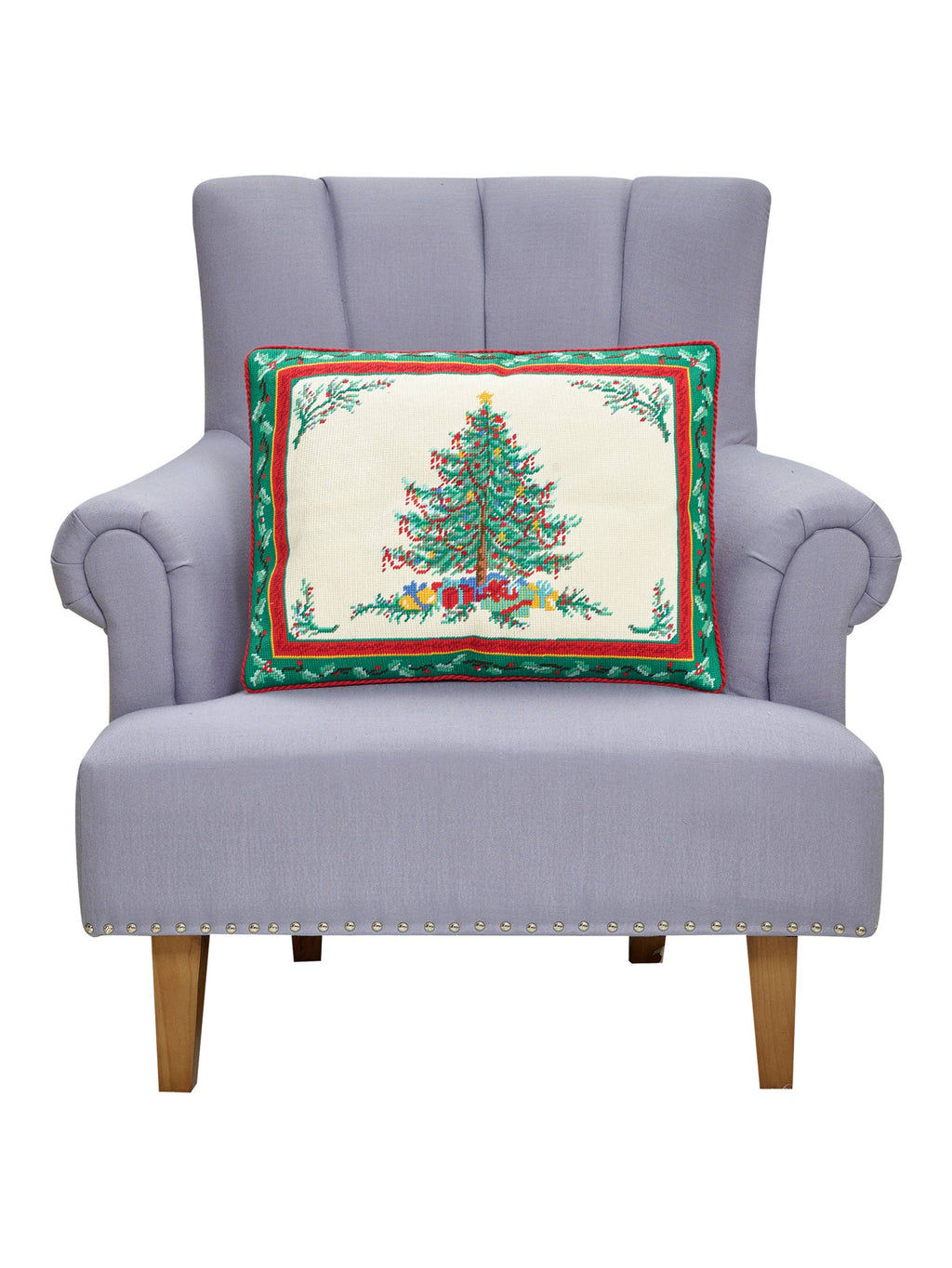 Classic Christmas Embroidered Pillow - Sally Eckman Roberts