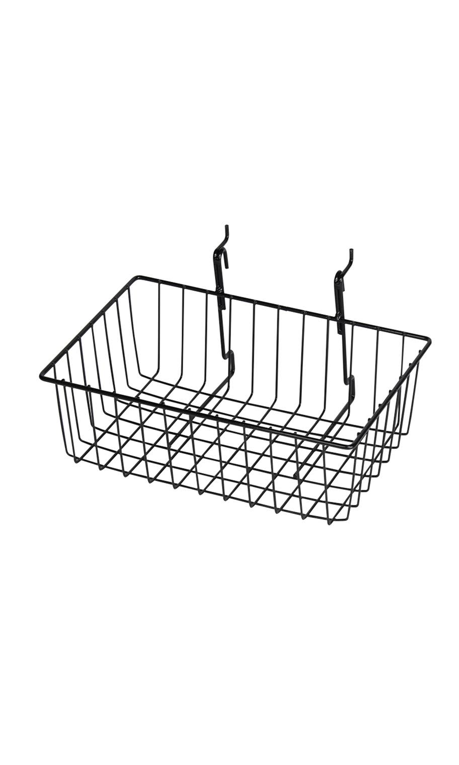 Grid Basket for Slatwall & Wire Grid: Black / 12 x 12 x 4 inch
