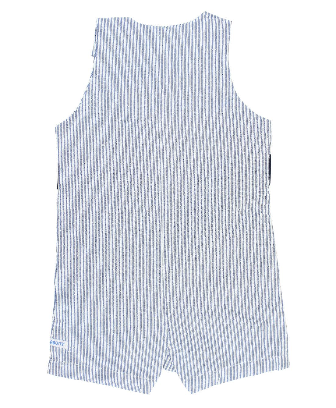 Baby Boys Blue Seersucker Classic Jon Jon: Blue / 0-3m