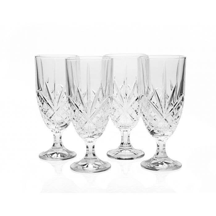Set of Four Dublin Iced Tea Glasses: Non Leaded Crystal