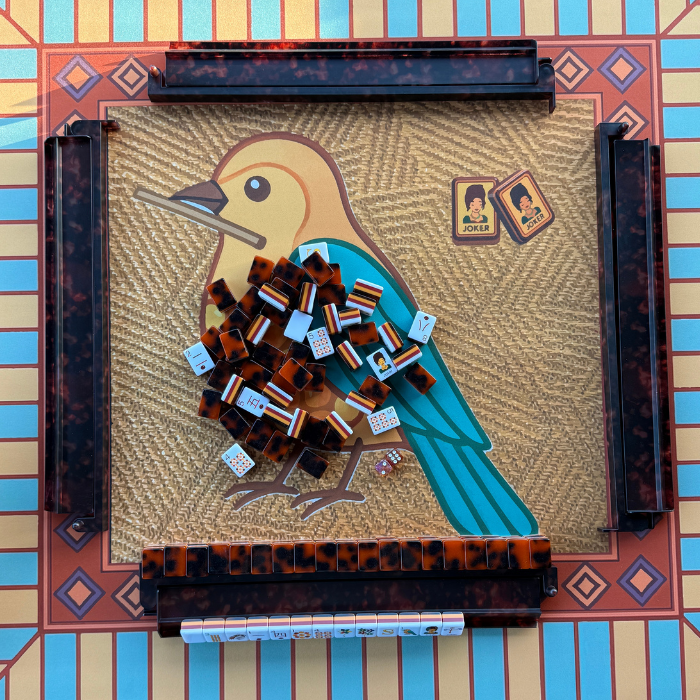 Tortoise Shell Mahjong Rack & Pusher Set Matte Finish: Tortoise Shell