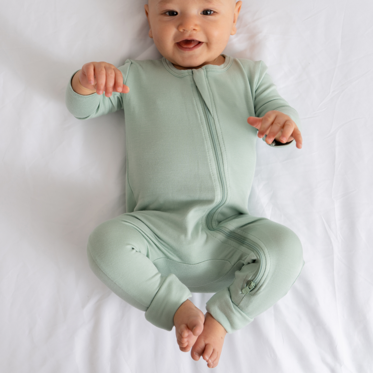 Baby Bamboo Pajamas w/ DreamCuffs™: Forest Green / 6 - 9 Months
