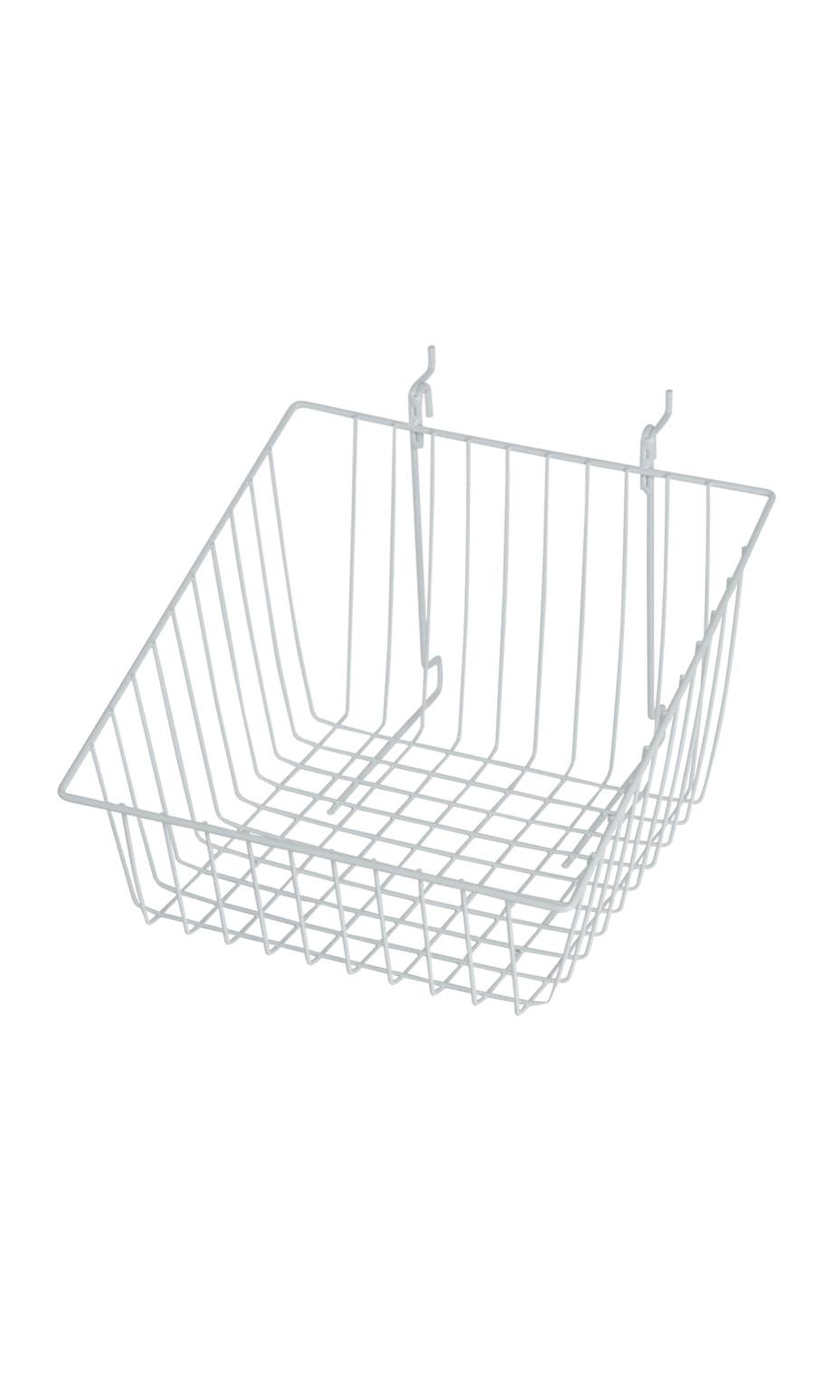 Grid Basket for Slatwall & Wire Grid: Black / 12 x 8 x 4 inch