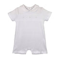 Smocked Knit Romper - 2 Colors!: White / 6 Month