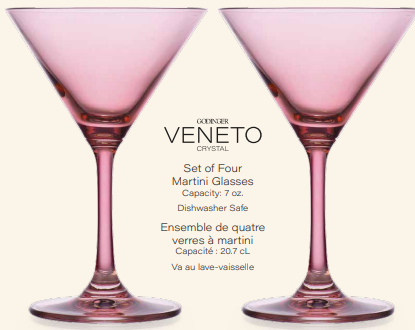 Set of Four Veneto Martini Glasses: Amethyst