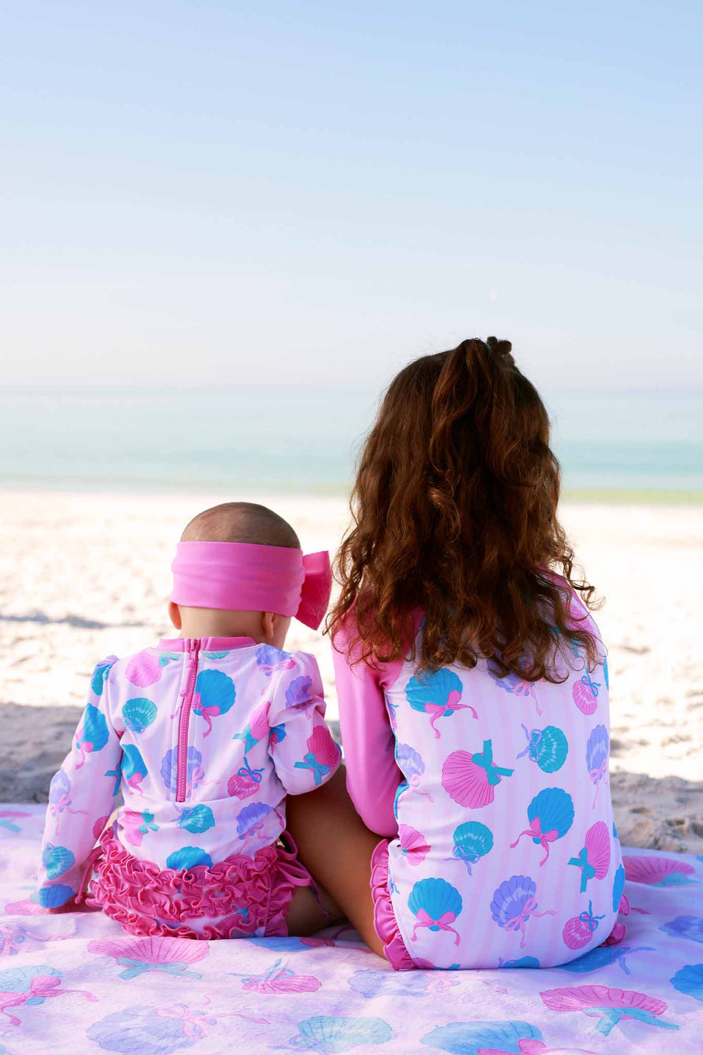 Long Sleeve Rash Guard With Ruffle Bottom | Seaside Sweetie: 6-12 months