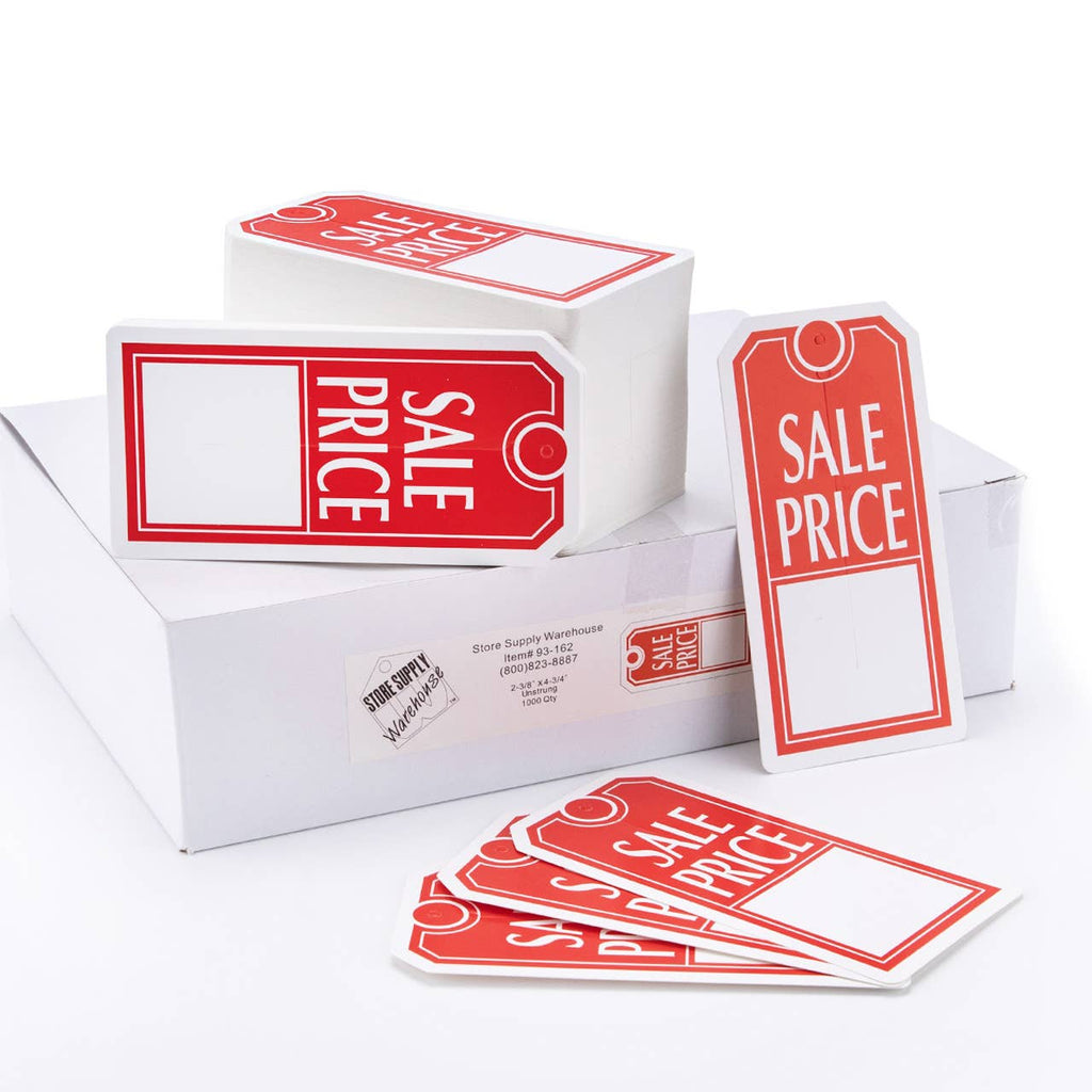 Sales Price Slit Tags - 2 3/8"W x 4 3/4"H - Carton of 1000