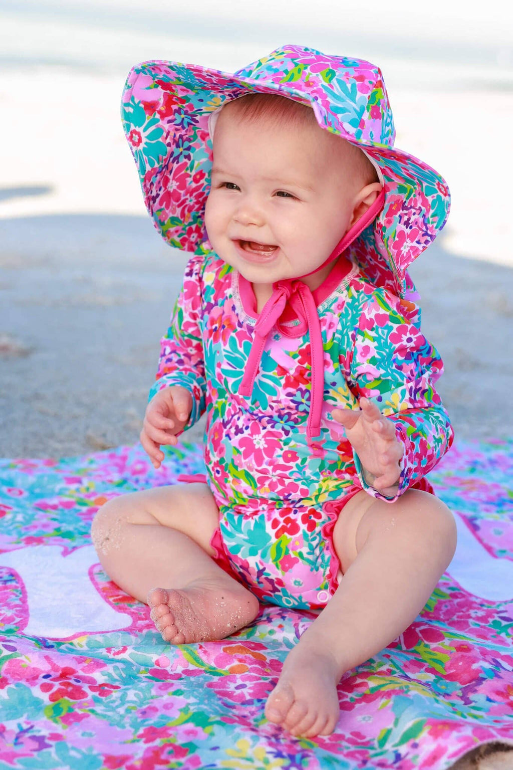 Printed Sun Hat | Petal Splash: XS