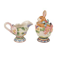 Fitz & Floyd Halcyon Rabbit Sugar/Creamer Set Brown Bx Pkg