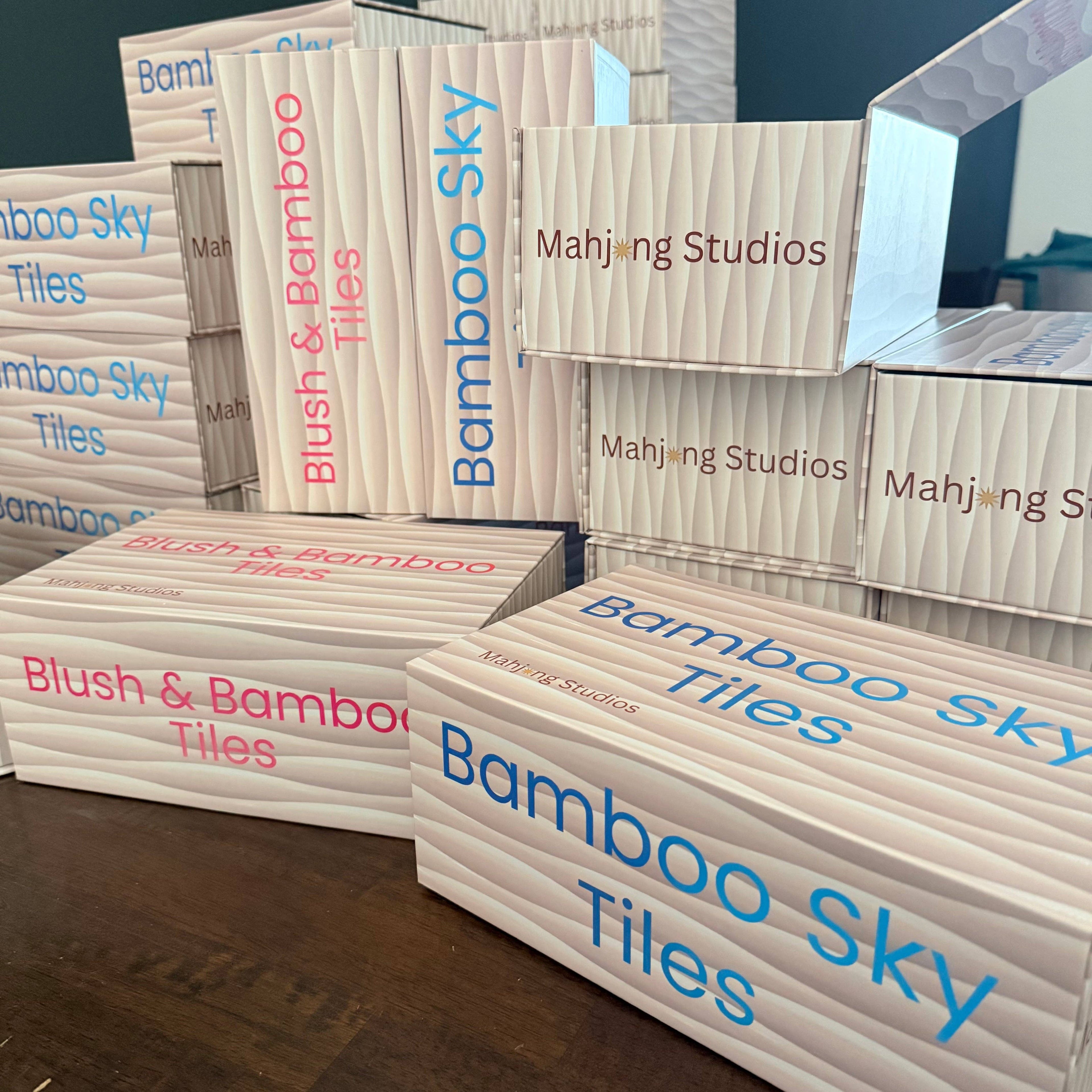 Mahjong Studios – Bamboo Sky American Mahjong Tile Set (166 Tiles): Tiles +Dice +Instructions +Storage Box