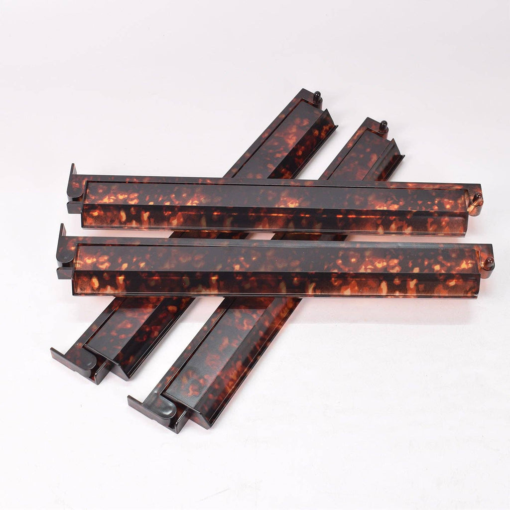 Yu Sheng Mahjong Ruler – American Style 2-in-1 Rake & Jewish Ruler, Mahjong Rack, 17.5 Inch with Pusher: Tortoise-shell