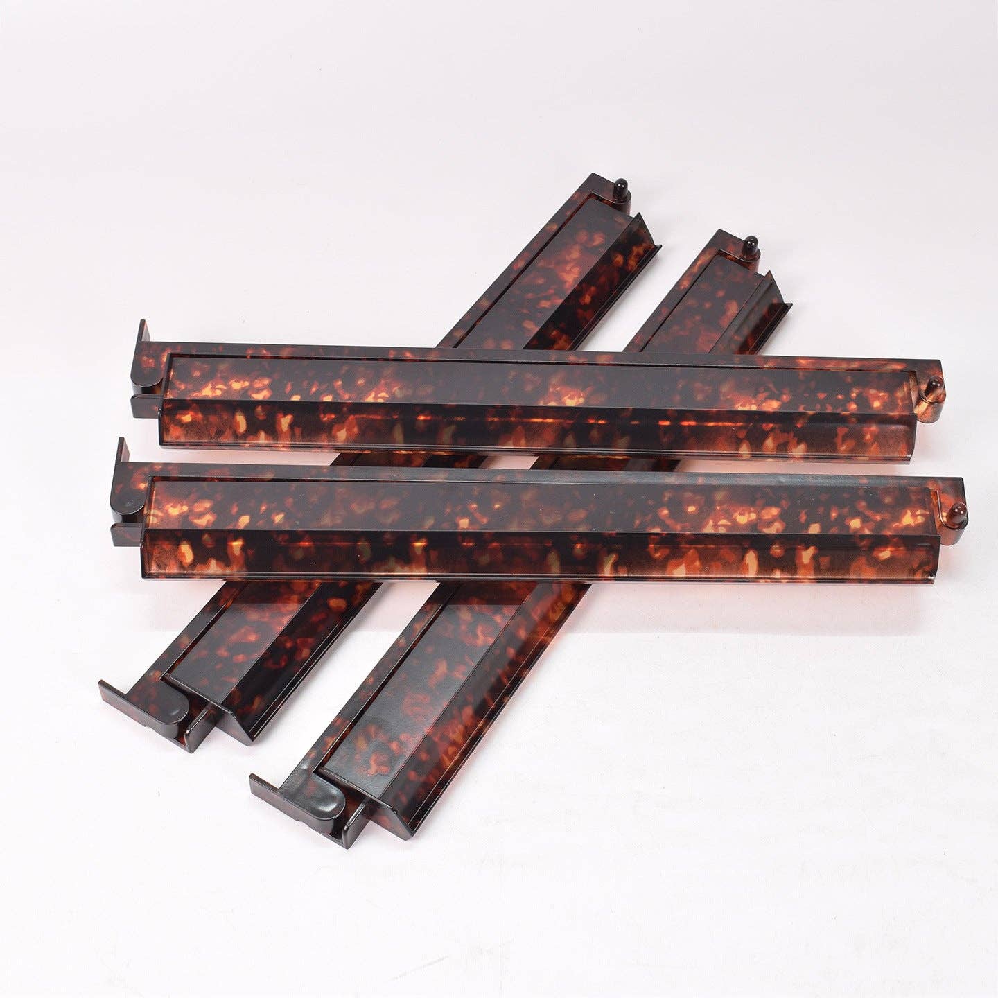 Yu Sheng Mahjong Ruler – American Style 2-in-1 Rake & Jewish Ruler, Mahjong Rack, 17.5 Inch with Pusher: Tortoise-shell