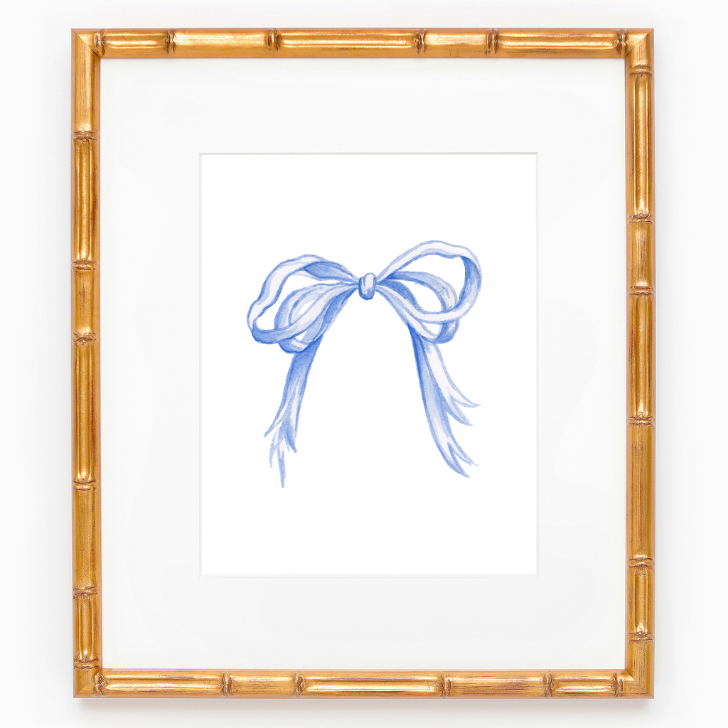 Grandmillennial Bow Watercolor Art Print: Pink / 5x7