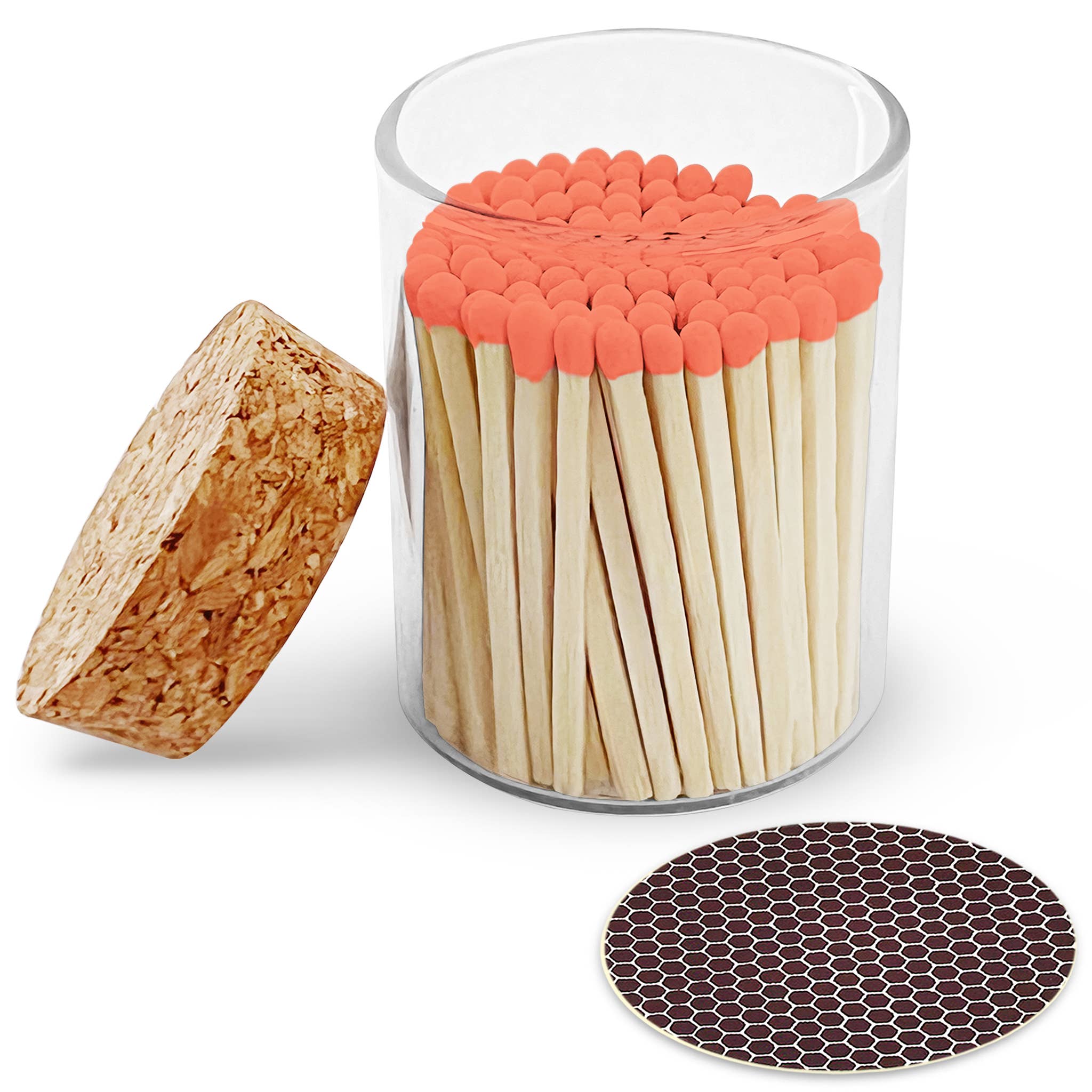 2" Matches in Cork Top Jar - Colors of Your Choice: Brown