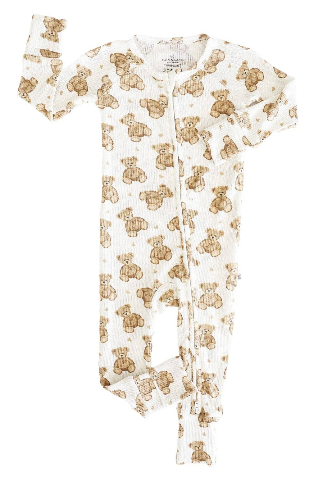 Beary Sweet Bamboo Waffle Convertible Zip Romper: 12-18 months