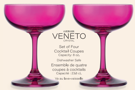 Veneto Coupes Magenta, Set of 4