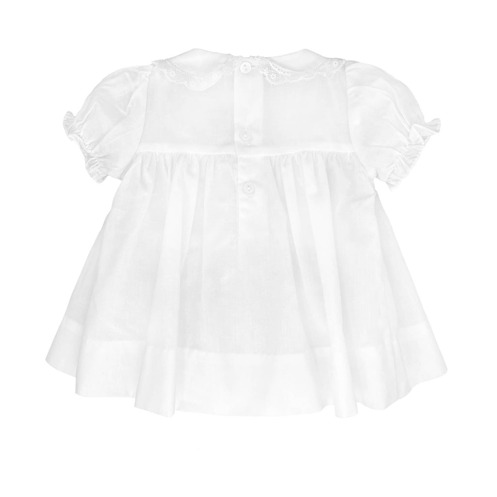 Fully Smocked Dress with Lace: Pink / Newborn