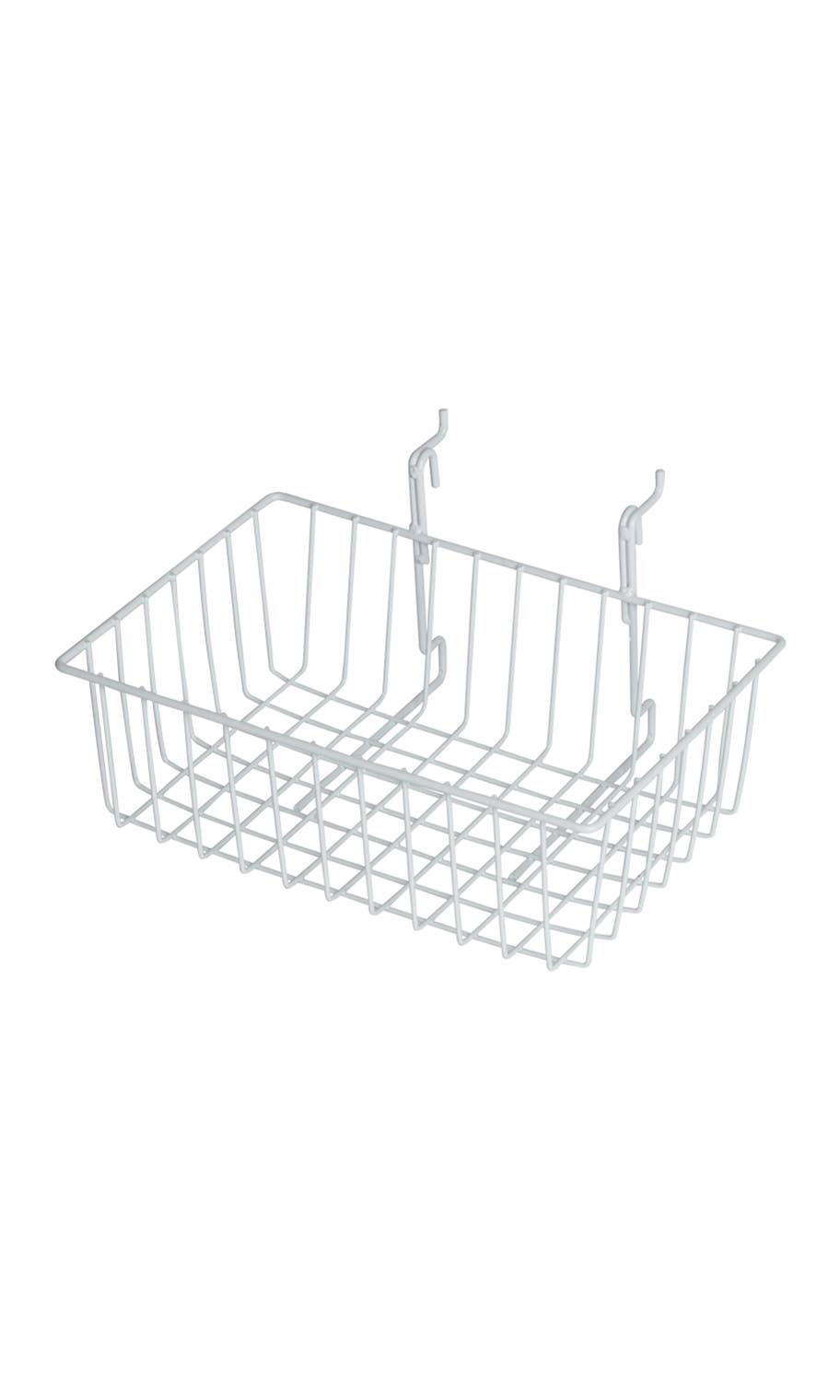 Grid Basket for Slatwall & Wire Grid: Black / 12 x 8 x 4 inch