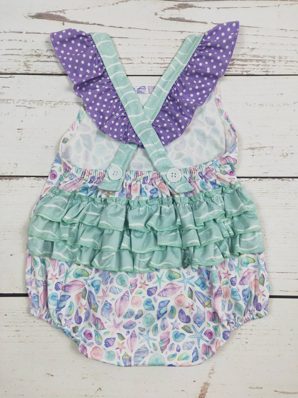 Starfish Baby Summer Bubble With Ruffle: 0-3M