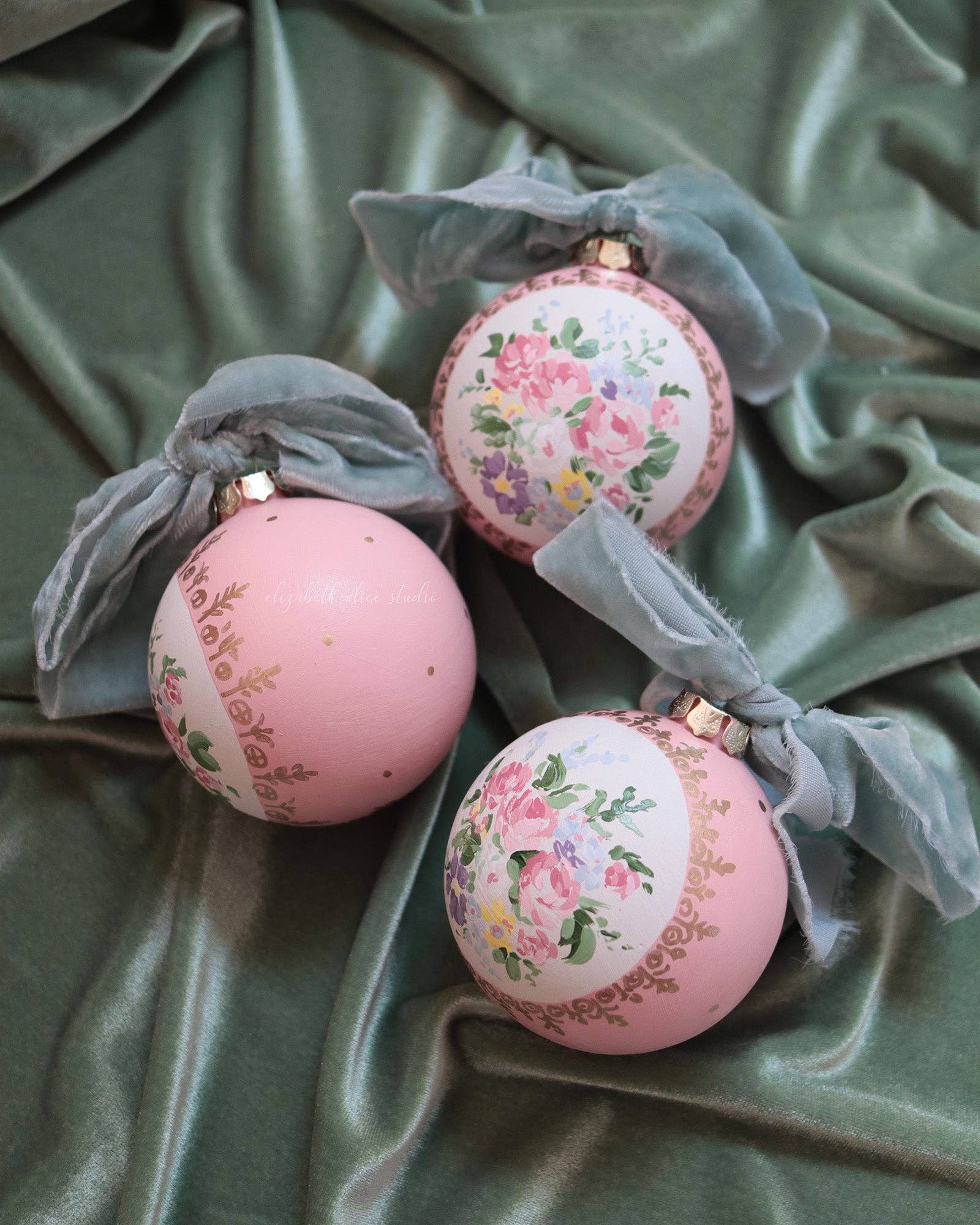 Coral medallion hand-painted ornament