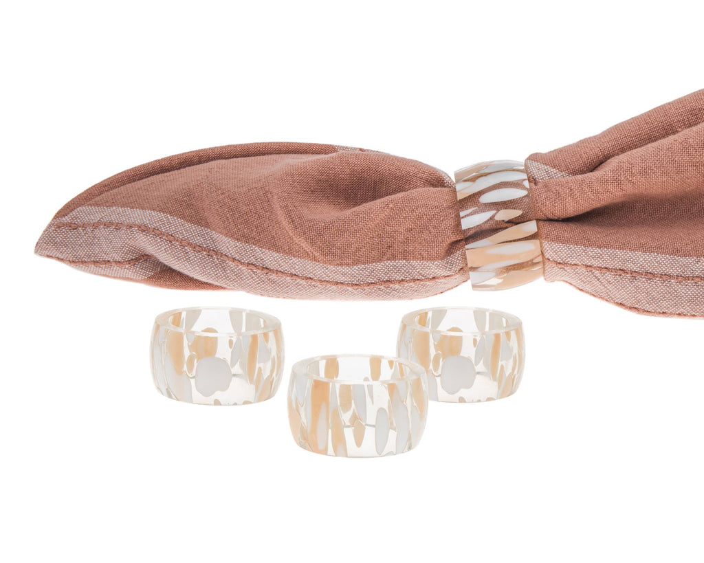 Set of Four Terrazo Glass Napkin Rings