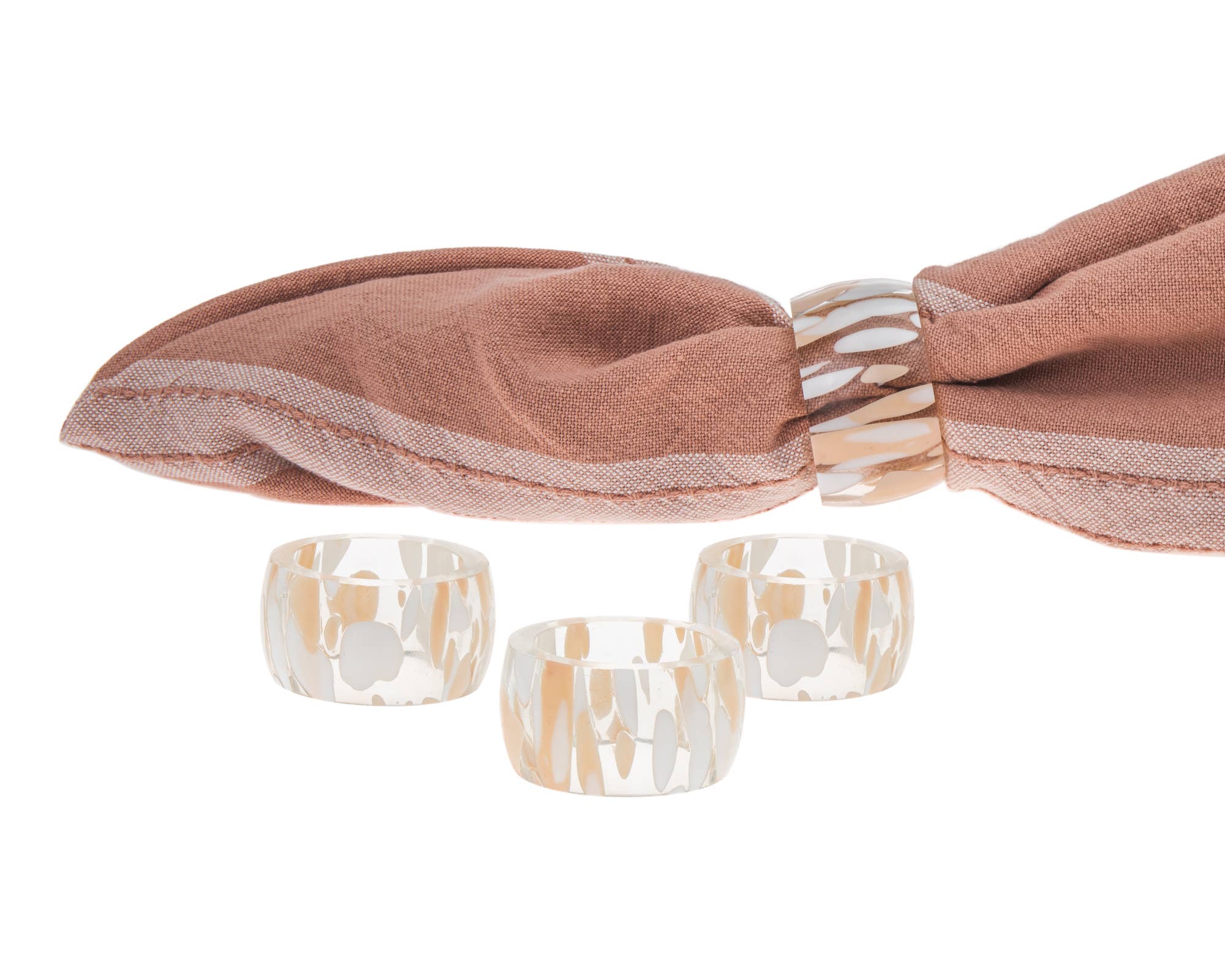 Set of Four Terrazo Glass Napkin Rings