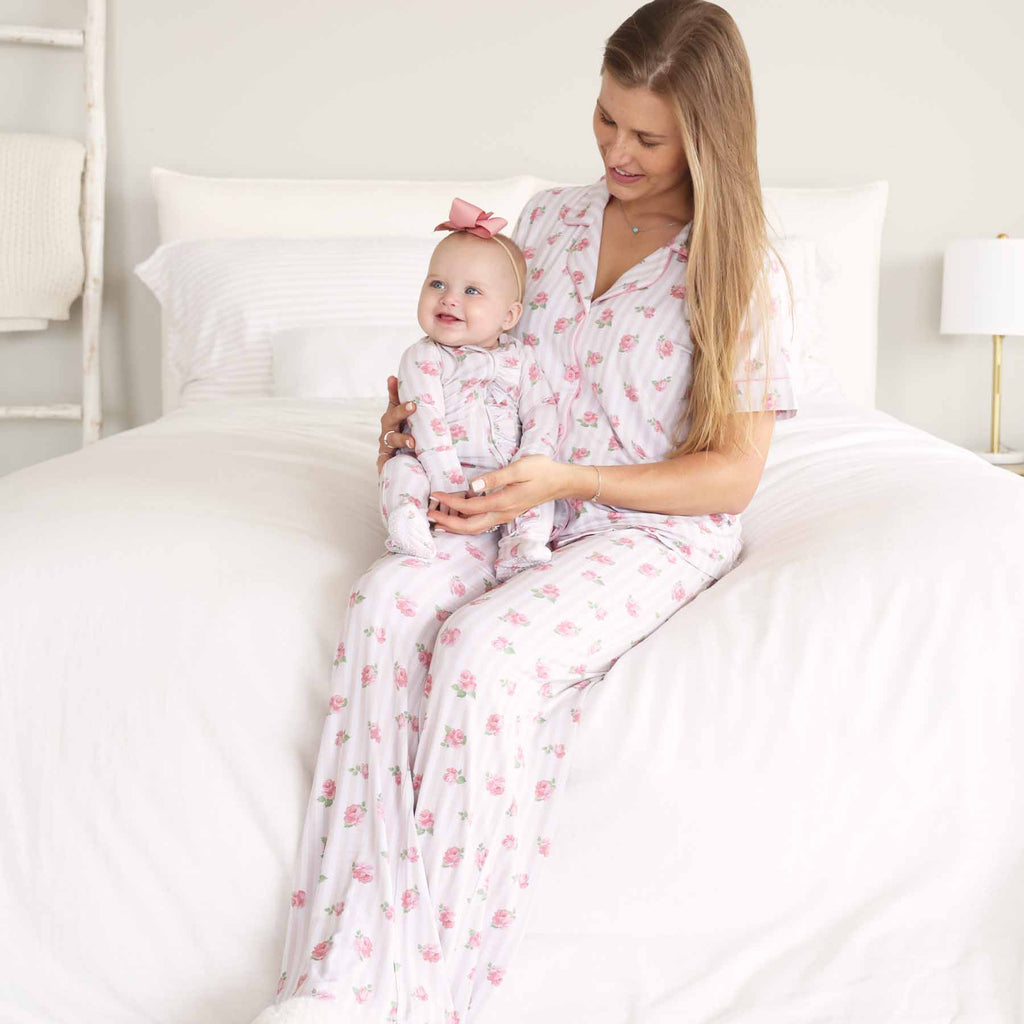 Women's Two Piece Flare Lounge Set | Rosy & Cozy: M