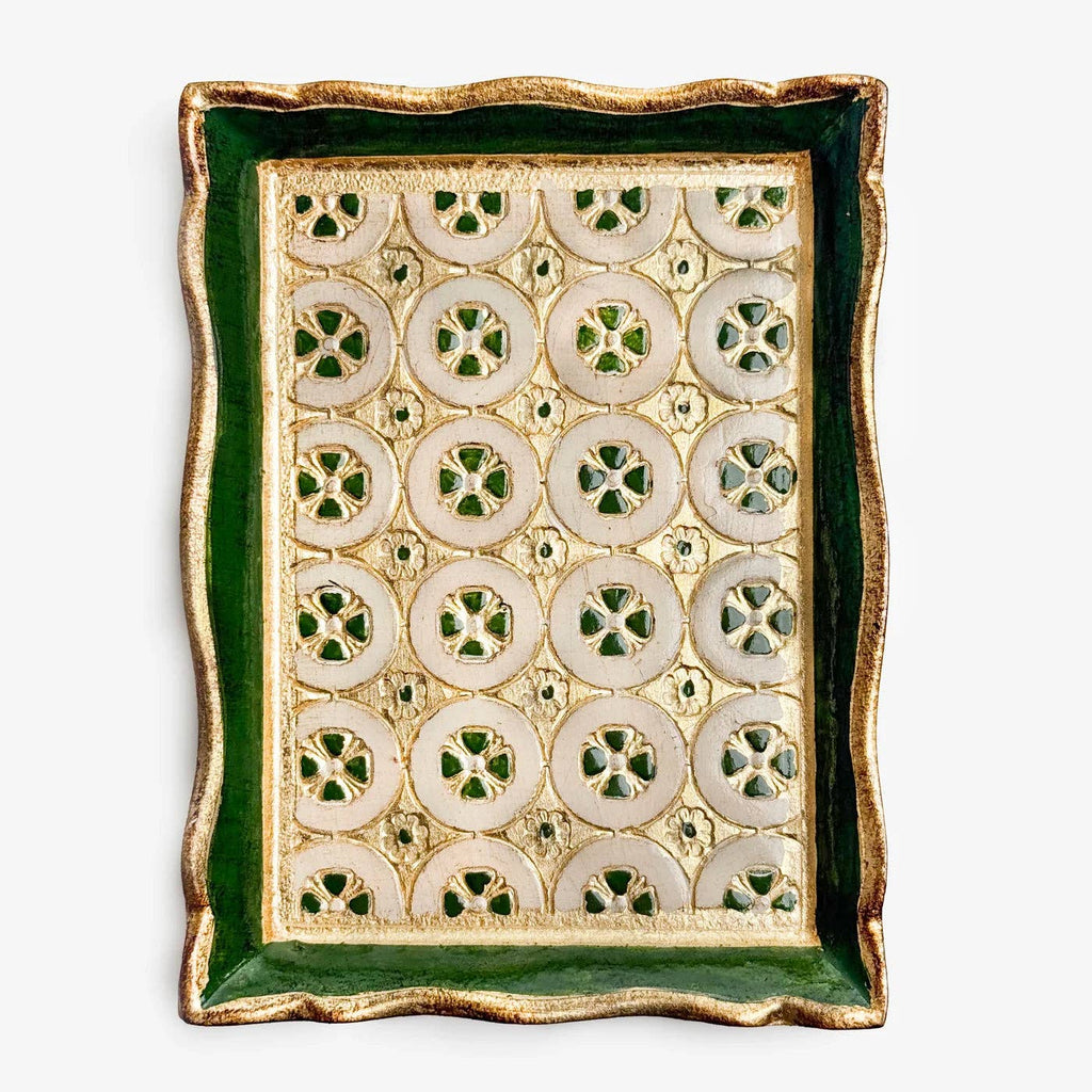 Florentine Carved Wood Rectangle Tessellated Mini Tray: Lilac