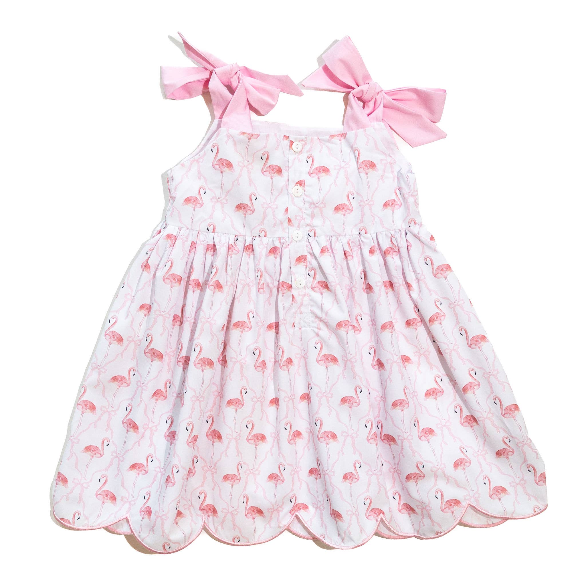 Girls Pink Bow Flamingo Dress: 18M