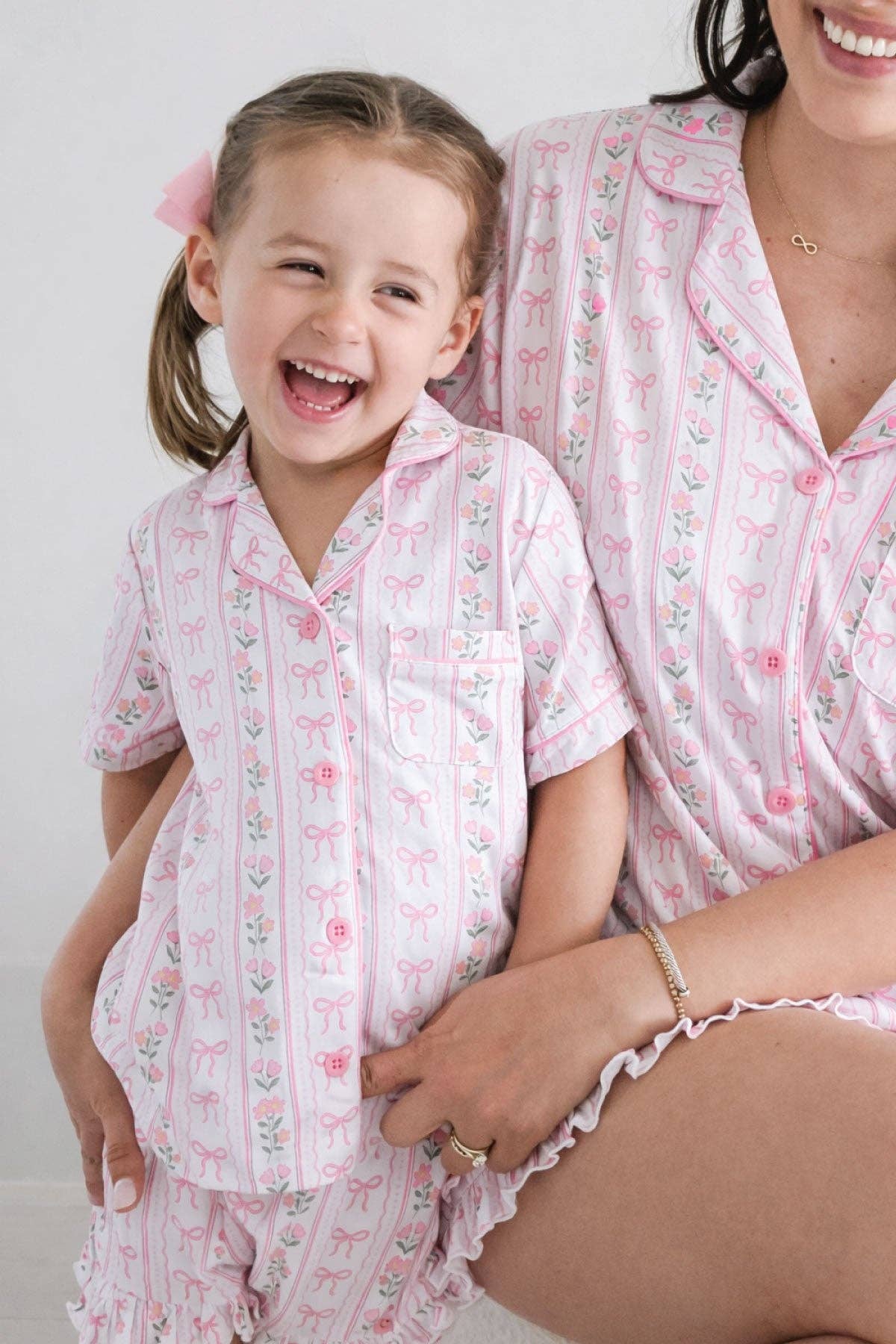 Girl's Two Piece Short Lounge Set | Coquette Garden: 2T