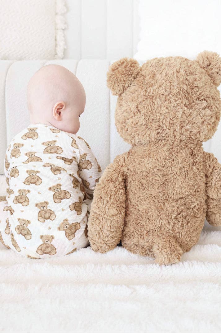 Beary Sweet Bamboo Waffle Convertible Zip Romper: 12-18 months
