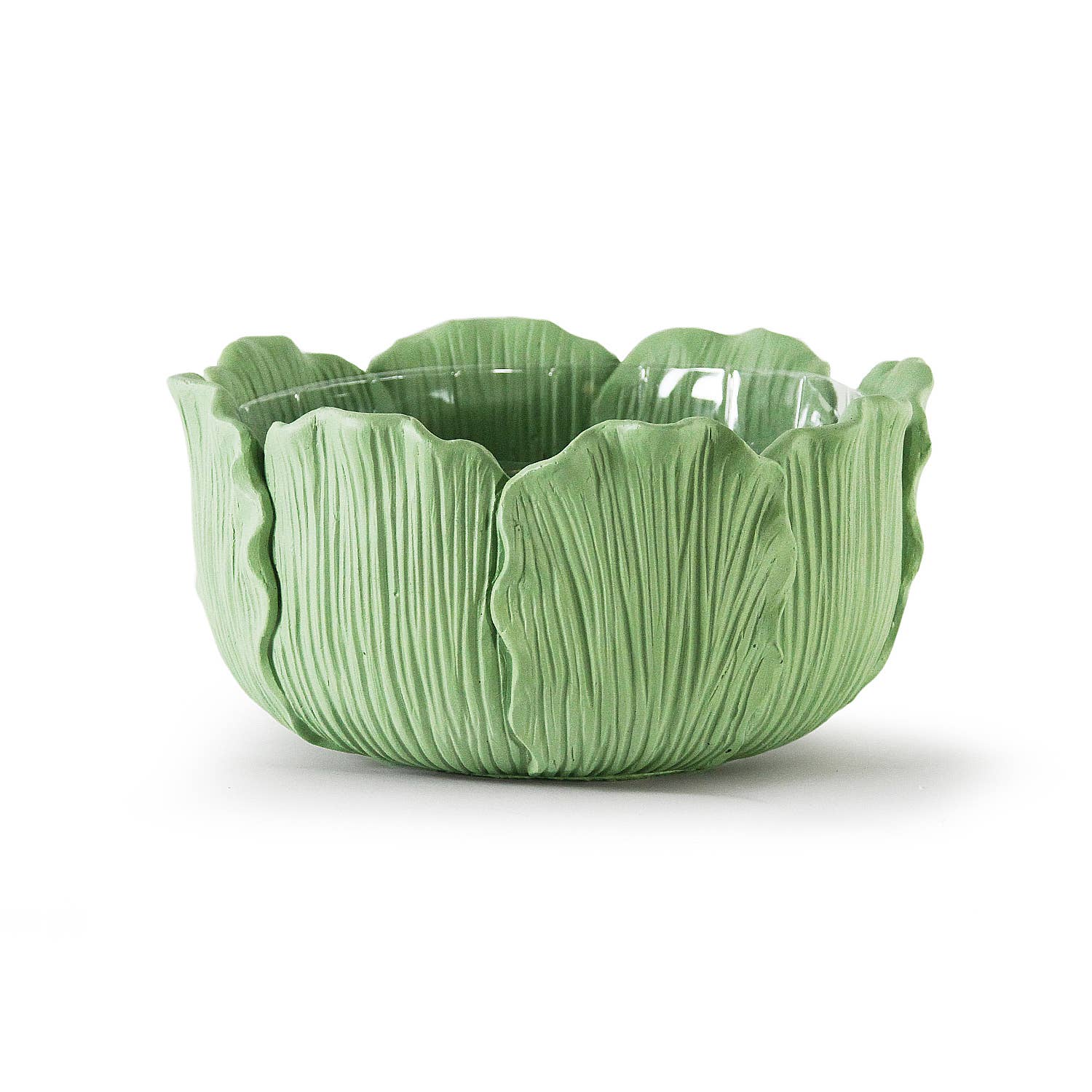 Leaf Reverie Planter - Large: White / H-7" | D-14"