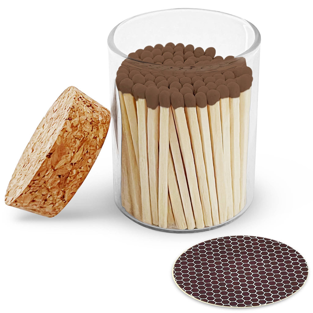2" Matches in Cork Top Jar - Colors of Your Choice: Brown