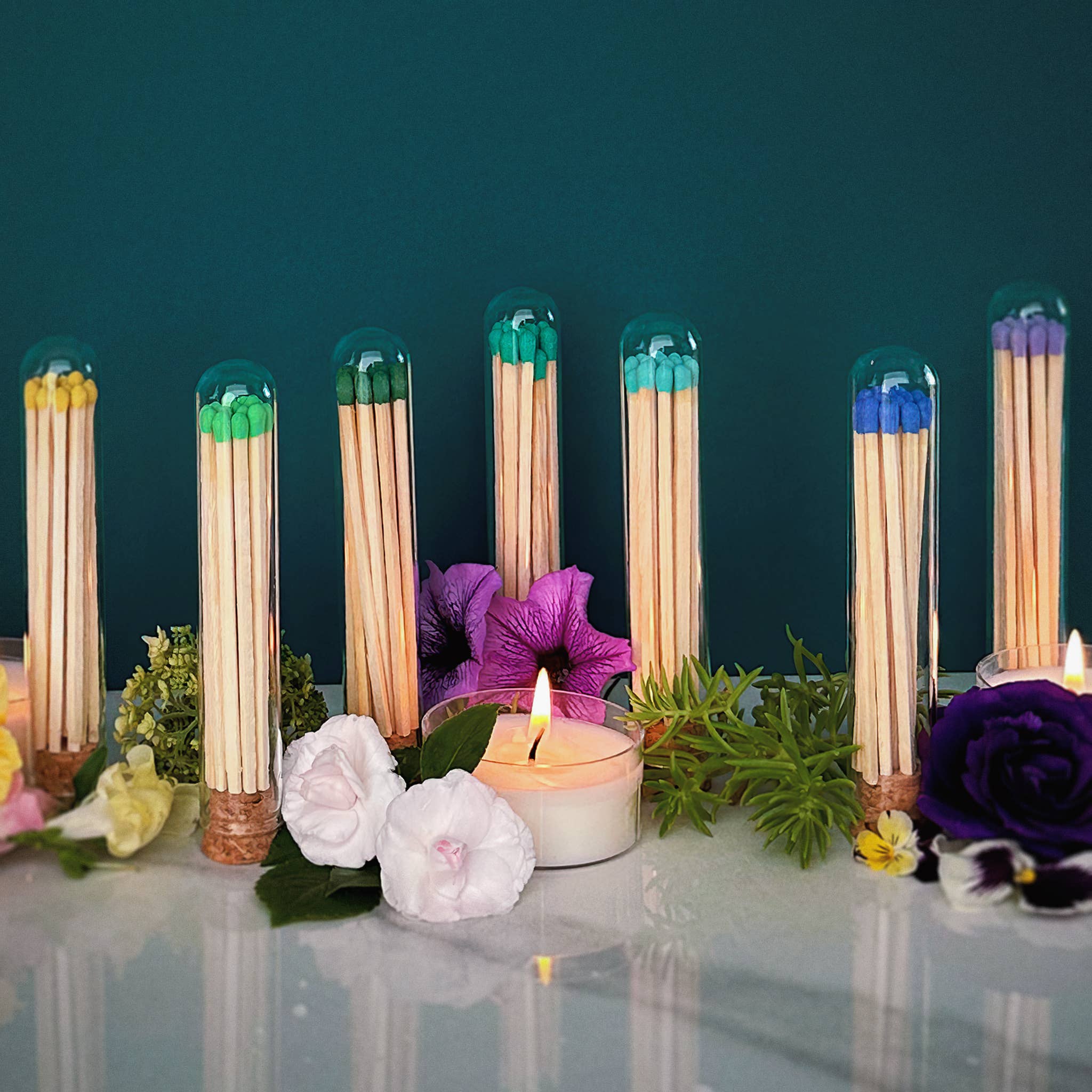 4" Matches + Mini Cloche - Colors of Your Choice + Strikers: Pink Tip Black Stick