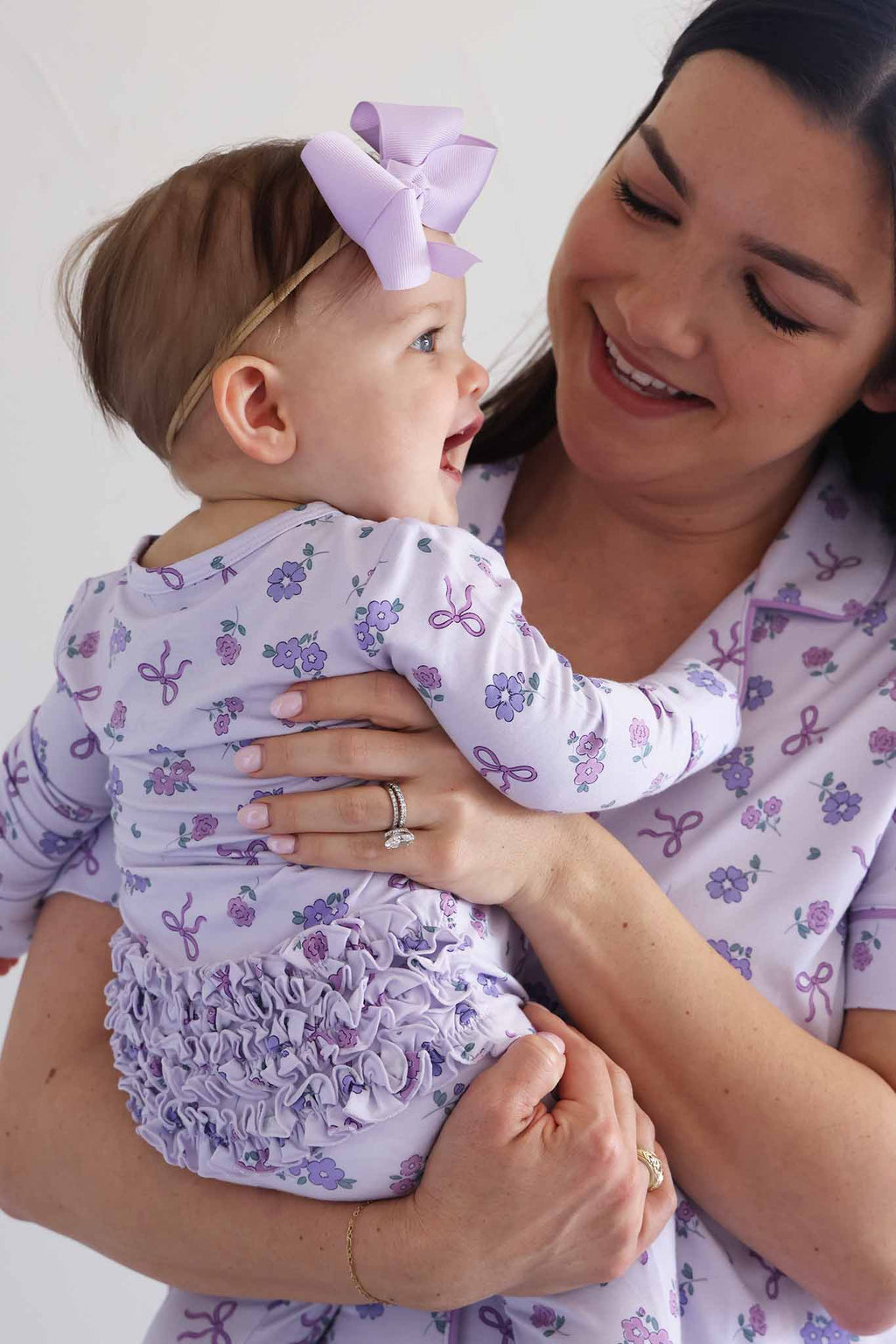 Women's Two Piece Flare Lounge Set | Ribbon & Roses Purple: L