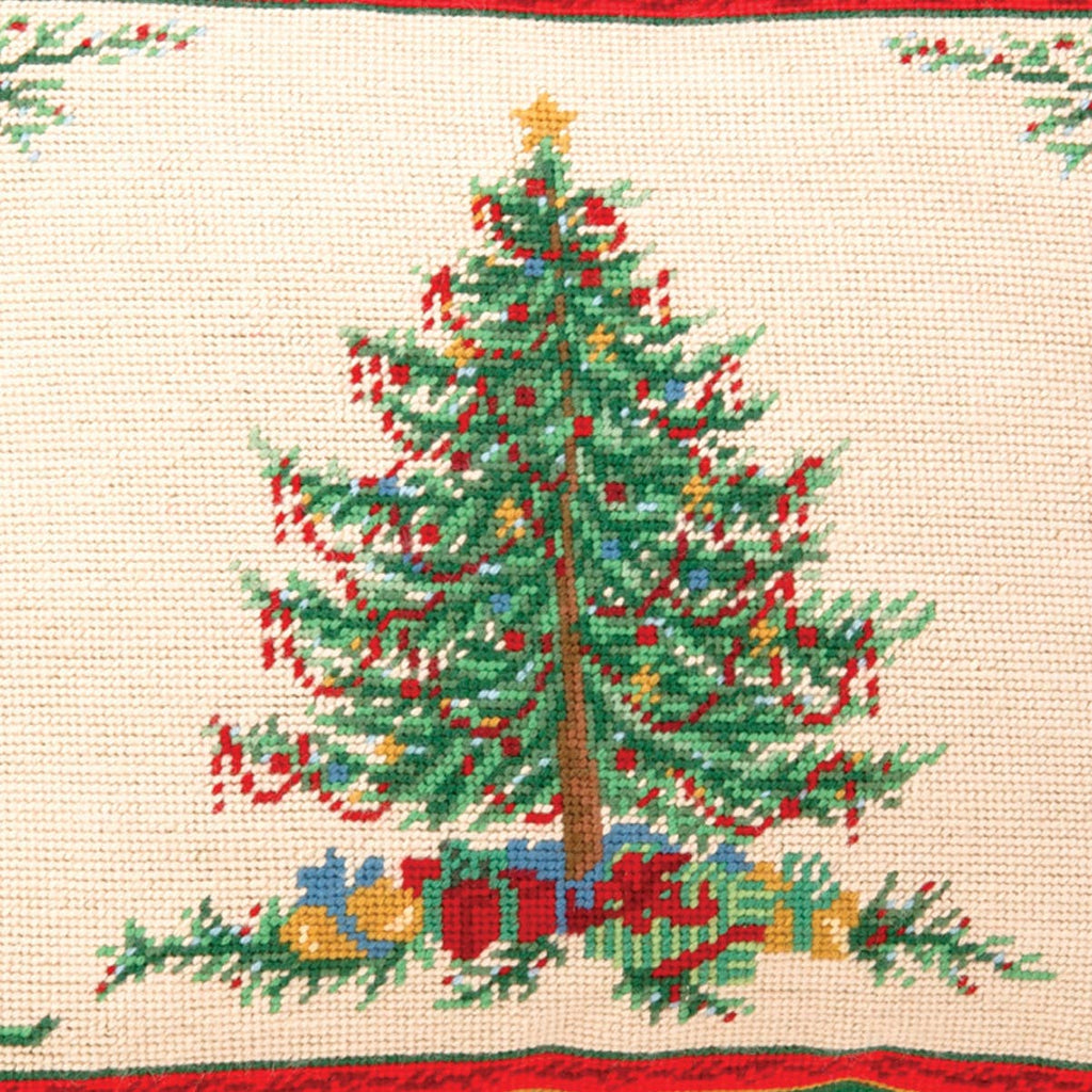Classic Christmas With Berry Needlepoint Pillow - Sally Eckman Roberts