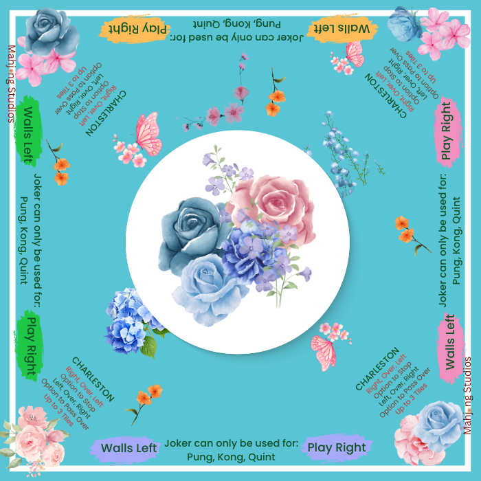 Mahjong Studios – Rose Dragon American Mahjong Tile Set (166 Tiles): All In One - Carry Bag + Tiles & Bag + Mat + Racks + Instructions