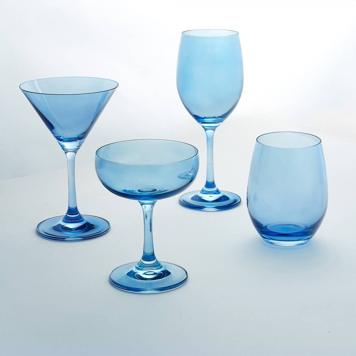 Set of Four Veneto Martini Glasses: Amethyst