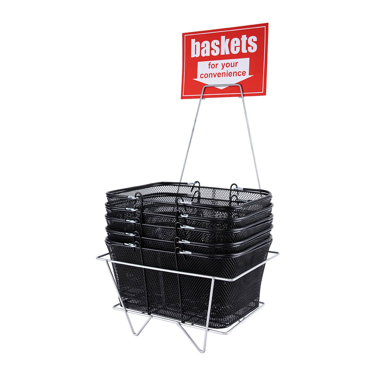Black Metal Shopping Basket Set - 12 Baskets