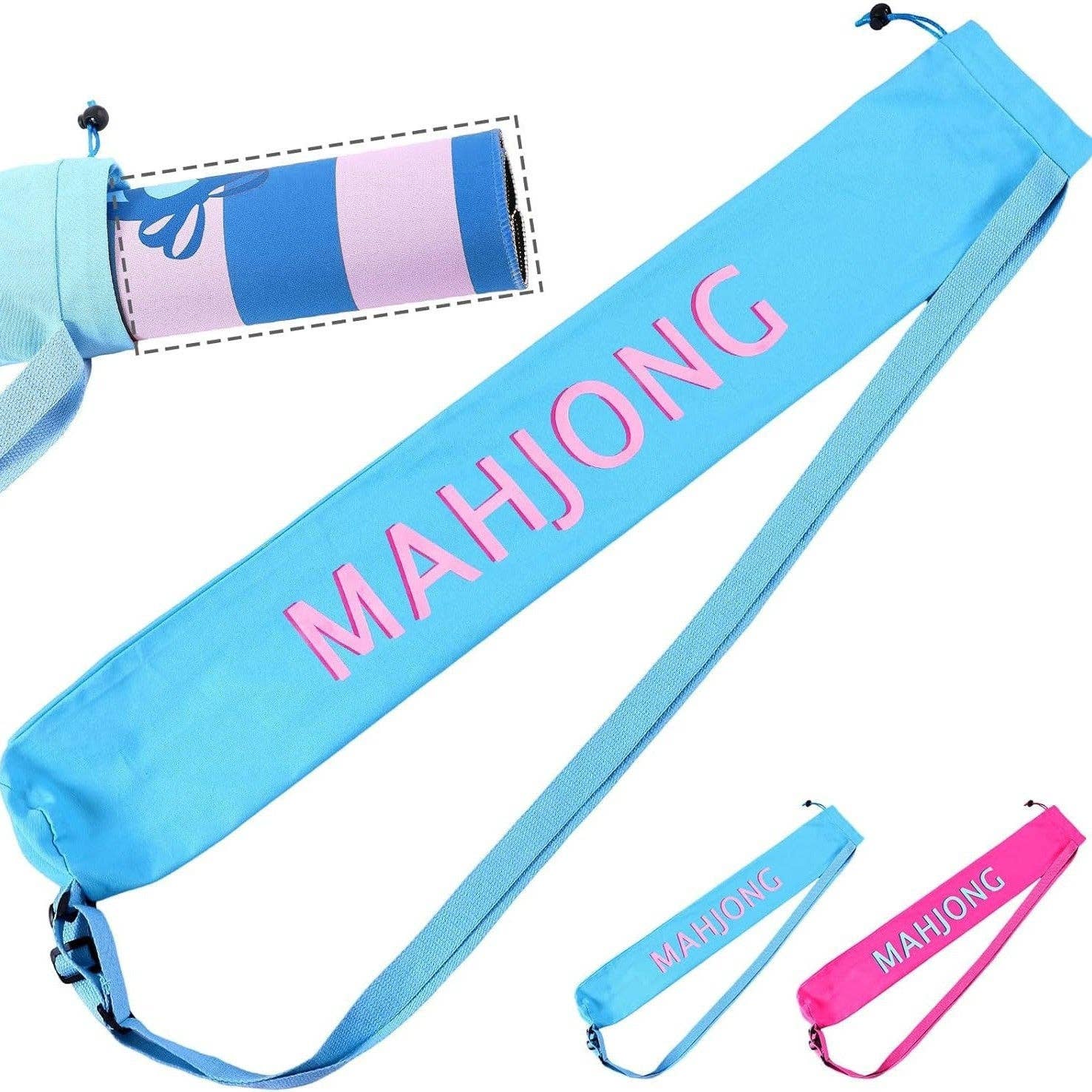 Mahjong Travel Bag – Large Capacity Crossbody Storage Tote: White (Canvas)