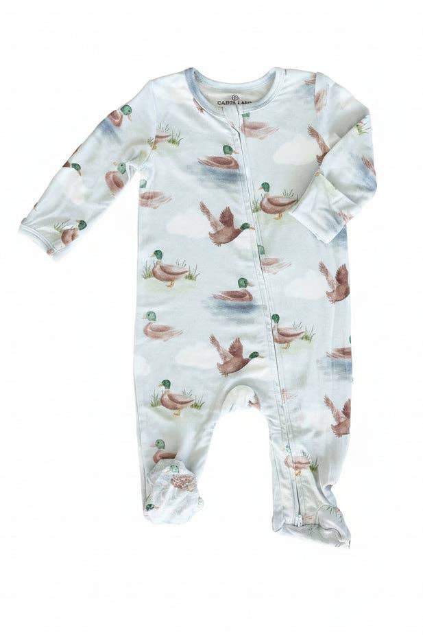 Little Duckling Zipper Footie: Newborn