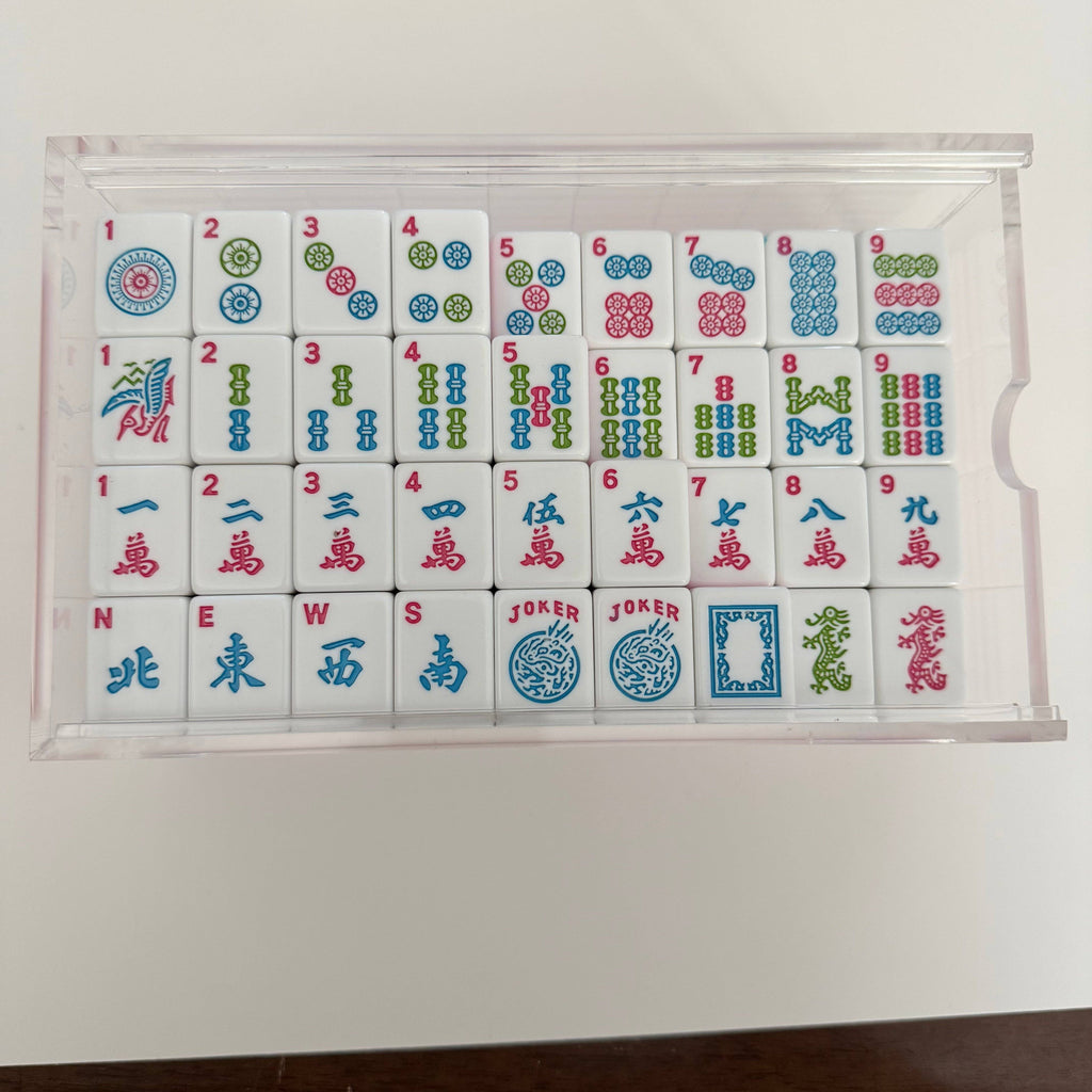 Mahjong Studios – Rose Dragon American Mahjong Tile Set (166 Tiles): All In One - Carry Bag + Tiles & Bag + Mat + Racks + Instructions