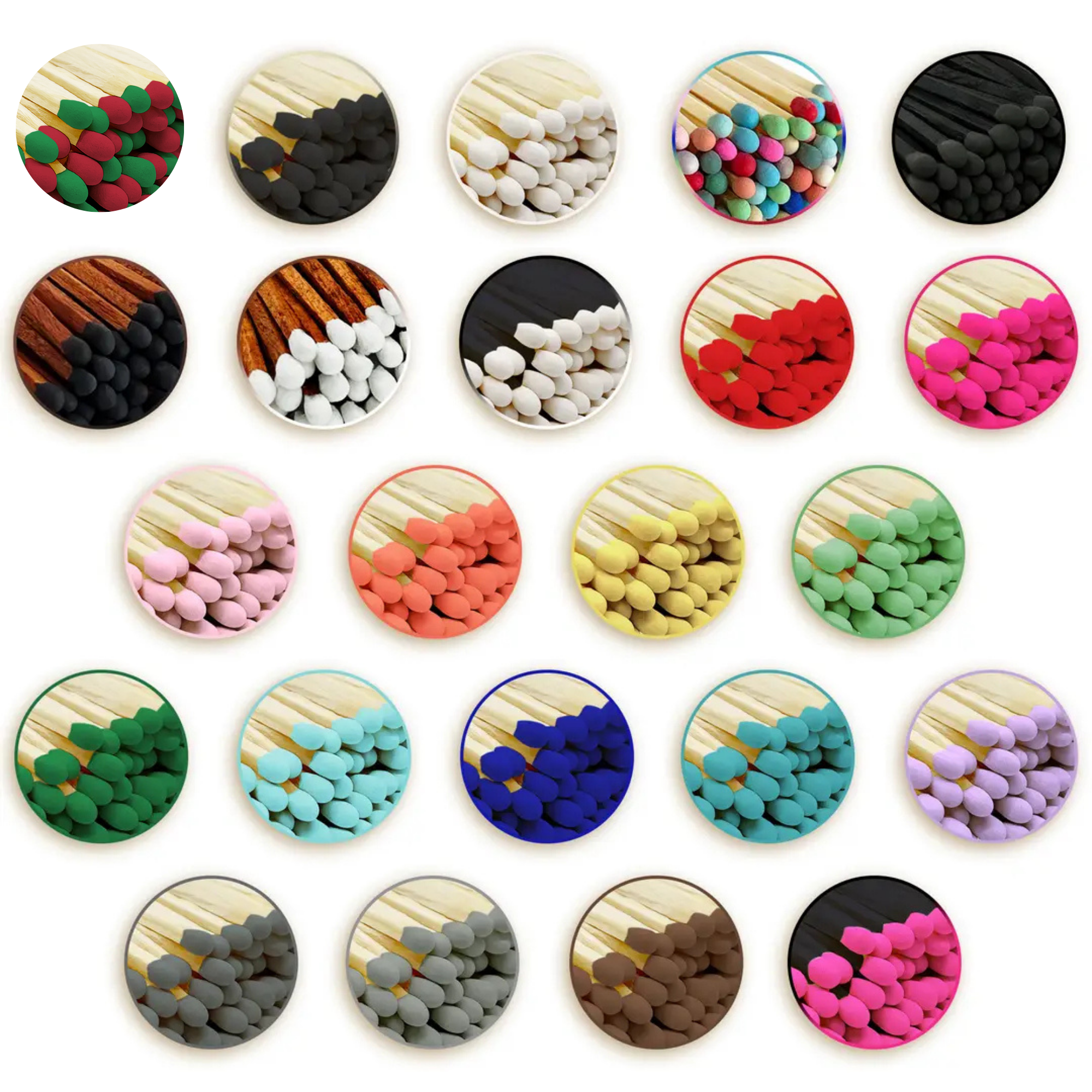 2" Matches + Mini Cloche - Colors of Your Choice + Strikers: Green