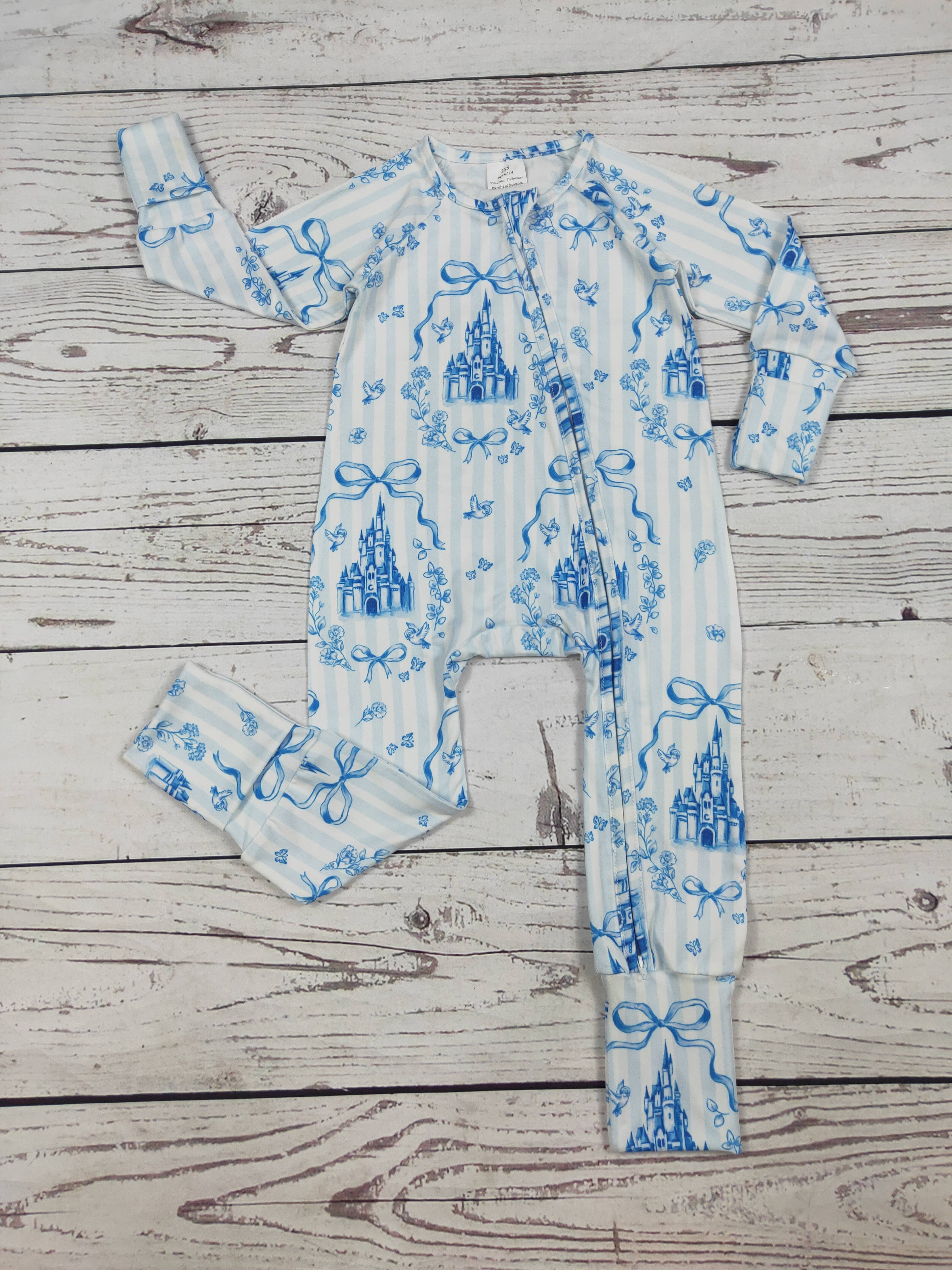 Baby Girls Bow Printed Sleeper: 0-3M