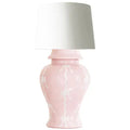 Bow Stripe Ginger Jar Lamp in Cherry Blossom Pink: Medium