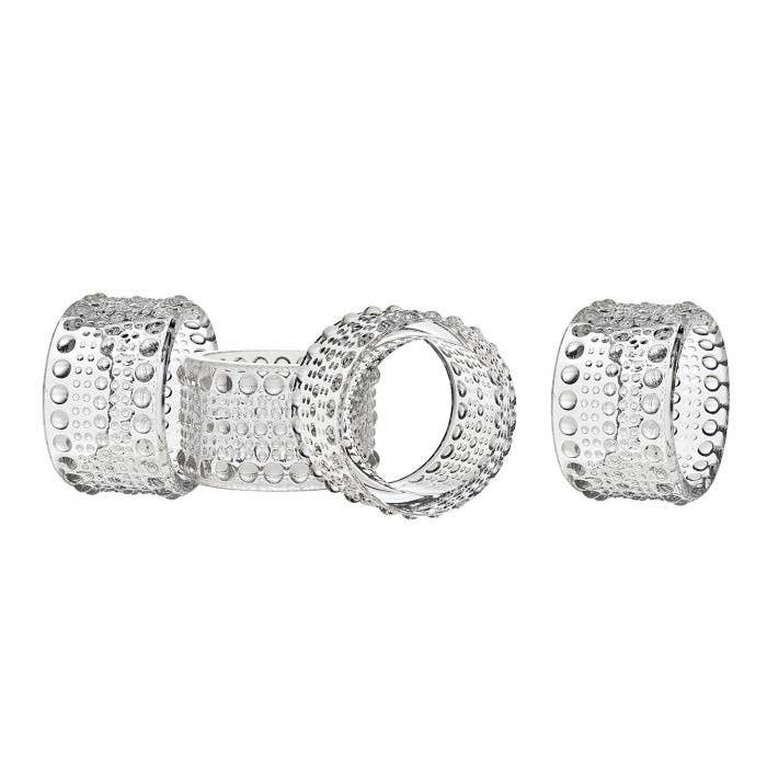 Godinger Lumina Set of Four Napkin Rings: Non Leaded Crystal