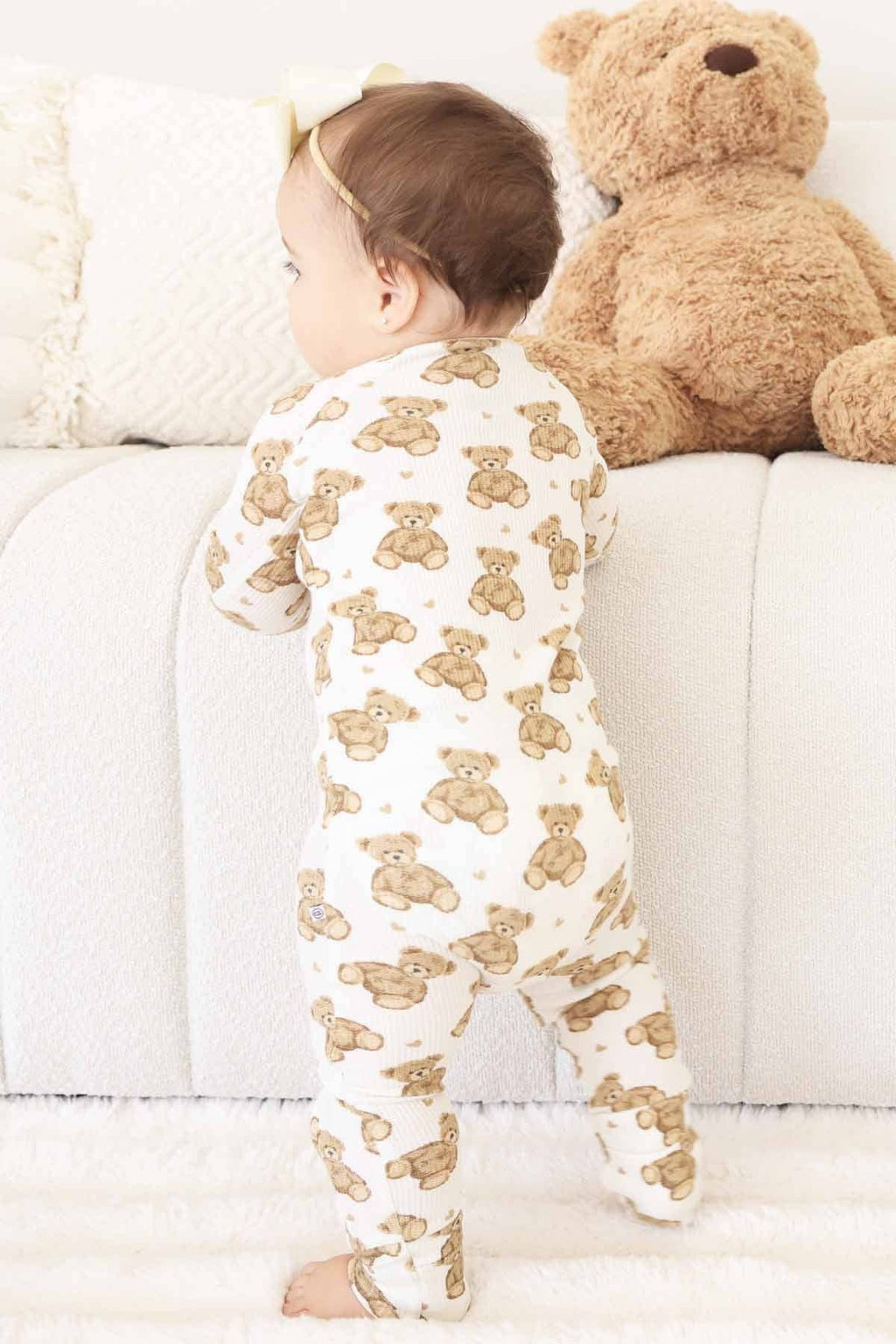 Beary Sweet Bamboo Waffle Convertible Zip Romper: 18-24 months