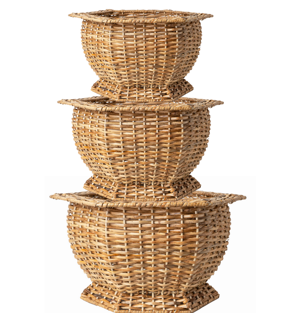 Hexagon Wicker Planter (3 Sizes): Medium
