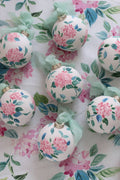 Pink hydrangea chinoiserie hand-painted ornament