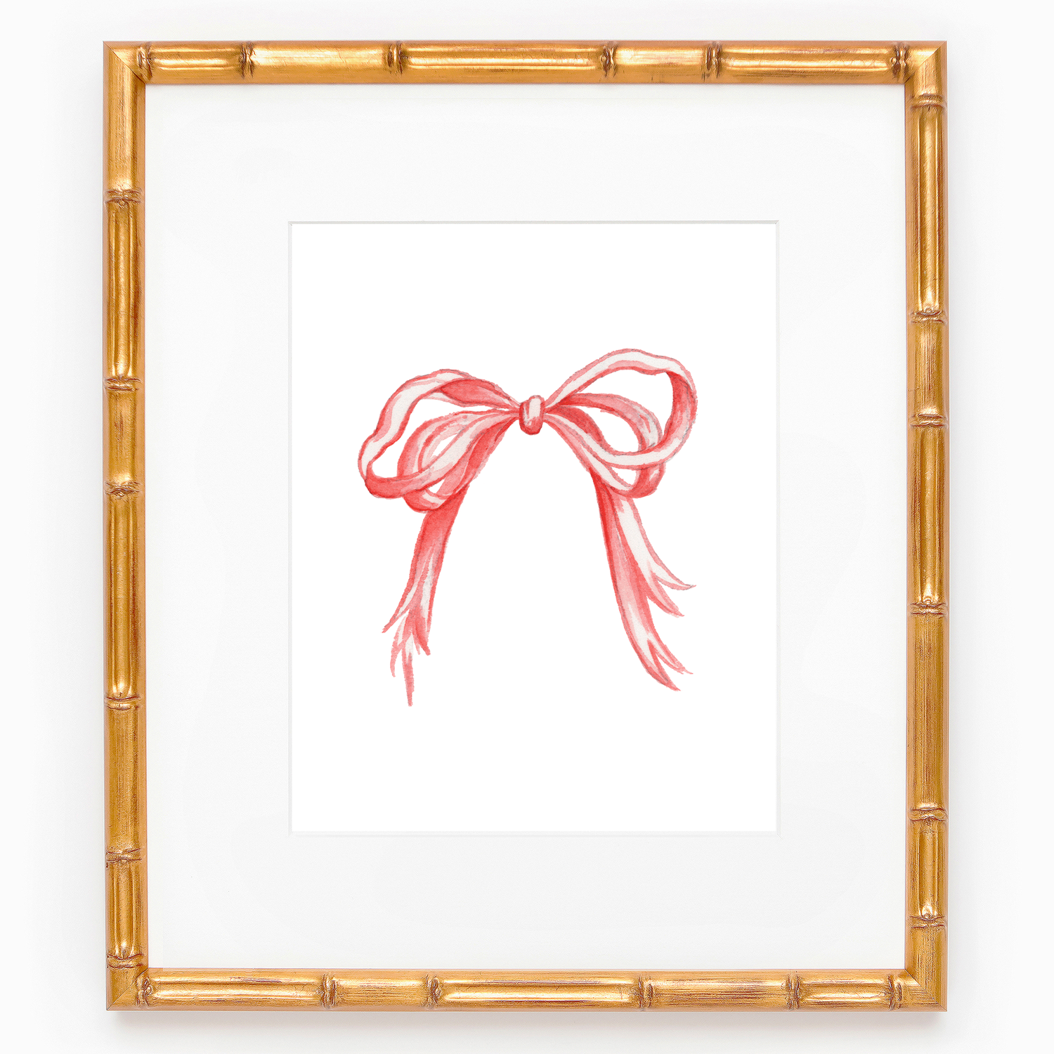 Grandmillennial Bow Watercolor Art Print: Pink / 5x7